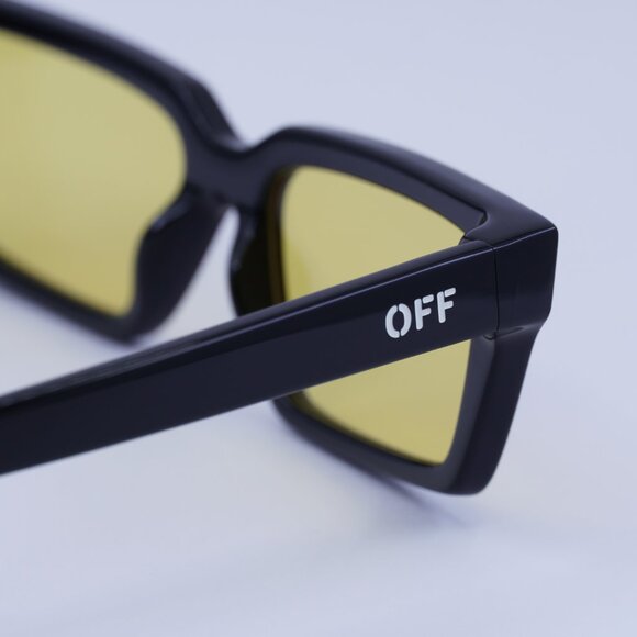 Off-White OERI13A WARREN 1018 Sunglasses Black Rectangle Frame, Yellow Lenses